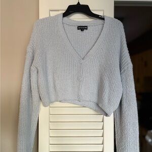 PrettyLittleThing Light Gray Cropped Cardigan